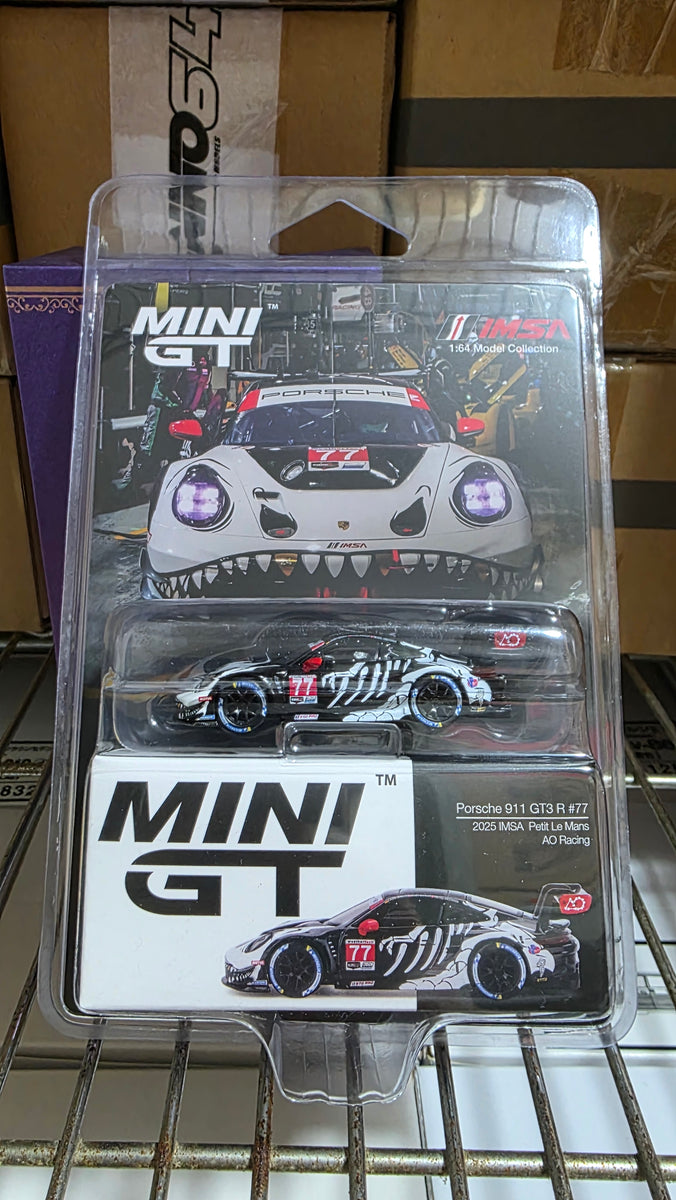 1:64 Mini GT Porsche 911 GT3 R #77 2025 IMSA Petit Le Mans AO