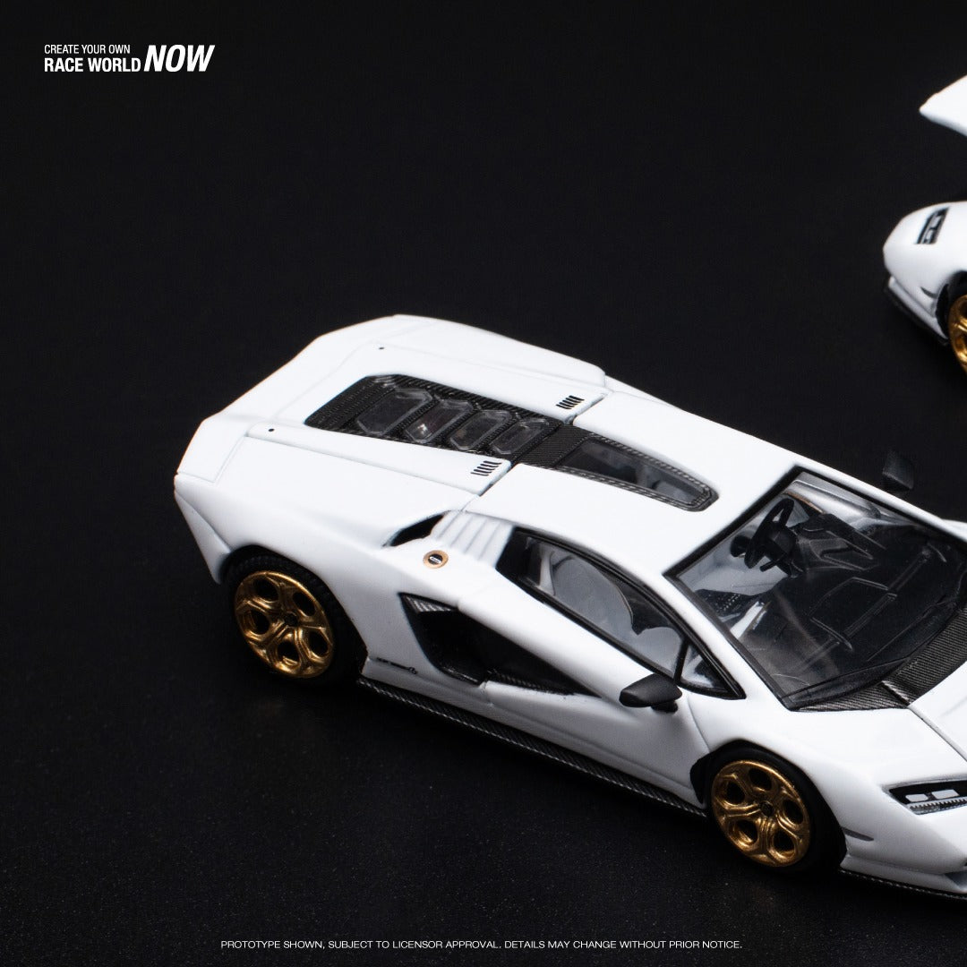 1:64 Pop Race Lamborghini Countach LPI 800-4 White Diecast