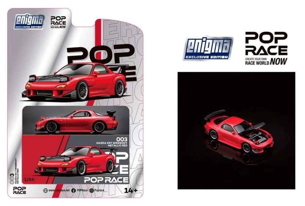 1:64 Pop Race Mazda RX-7 FD3S RE AMEMIYA Widebody Red Blister