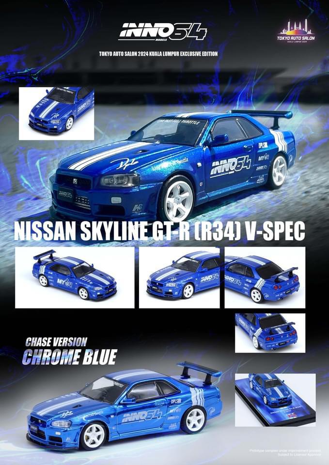 1:64 inno64 Nissan Skyline GT-R R34 V-Spec Tokyo Auto Salon 2024