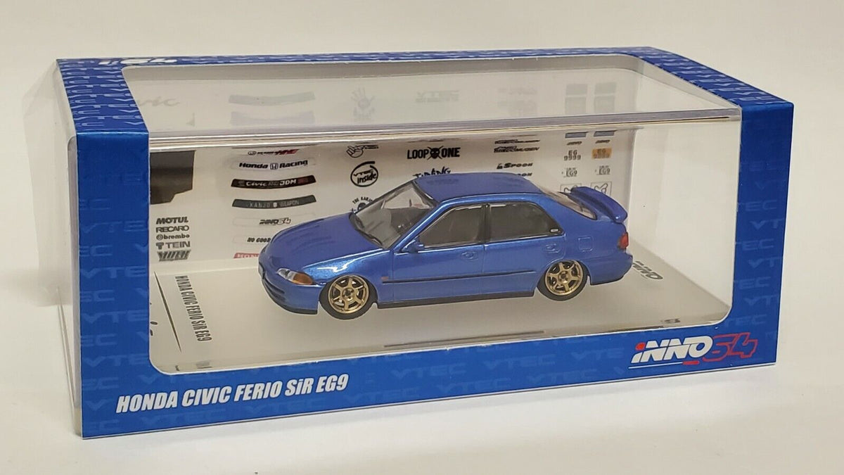 1:64 Inno64 inno Honda Civic EG6 Ferio SiR Blue Diecast
