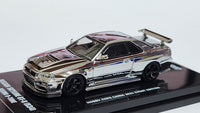 1:64 Inno64 Nissan Skyline GT-R R34 Nismo R-Tune Silver Chrome.
