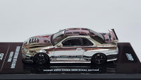 1:64 Inno64 Nissan Skyline GT-R R34 Nismo R-Tune Silver Chrome.