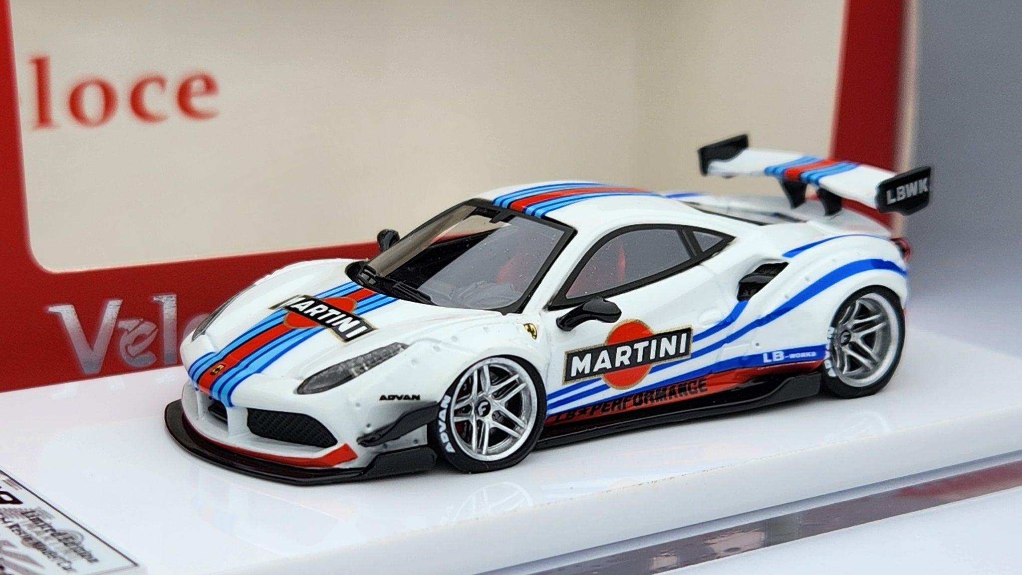 1:64 Veloce Ferrari 488 GTB Martini White LB Performance
