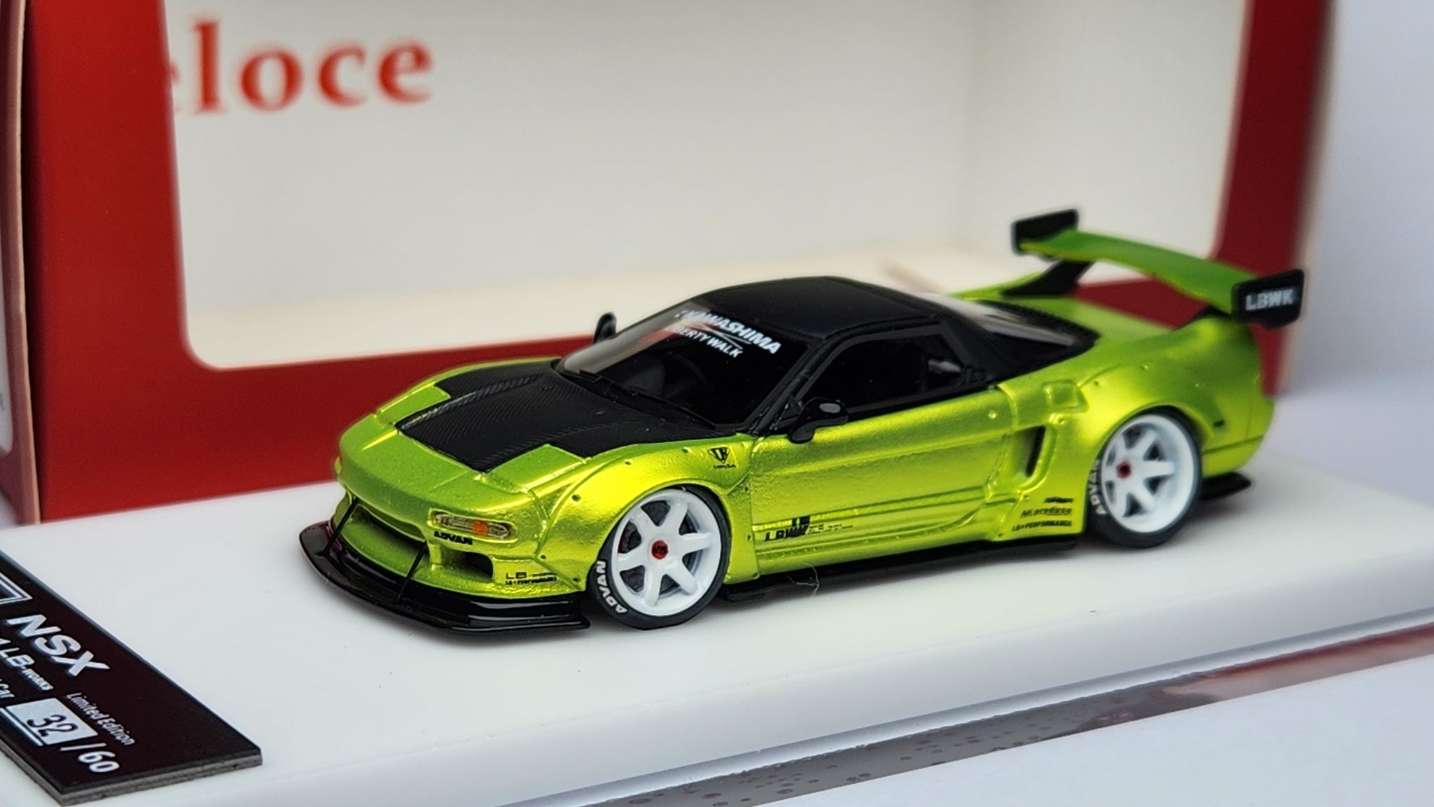 1:64 Veloce Honda NSX NA1 LB Performance Matt Chrome Yellow Resin