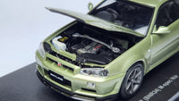 1:43 Kyosho Nissan Skyline GT-R R34 BNR34 M Spec Nur Millennium Jade 03382MJ