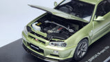 1:43 Kyosho Nissan Skyline GT-R R34 BNR34 M Spec Nur Millennium Jade 03382MJ