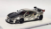 1:64 Veloce Ferrari 488 GTB Chrome Silver Liberty Walk LBWK. Resin.