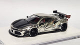 1:64 Veloce Ferrari 488 GTB Chrome Silver Liberty Walk LBWK. Resin.