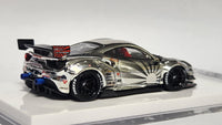 1:64 Veloce Ferrari 488 GTB Chrome Silver Liberty Walk LBWK. Resin.