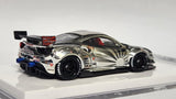 1:64 Veloce Ferrari 488 GTB Chrome Silver Liberty Walk LBWK. Resin.