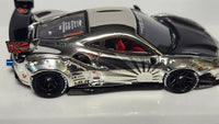 1:64 Veloce Ferrari 488 GTB Chrome Silver Liberty Walk LBWK. Resin.