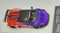 1:64 Veloce Lamborghini Huracan LP610-4 LB Performance Purple/Red. Resin