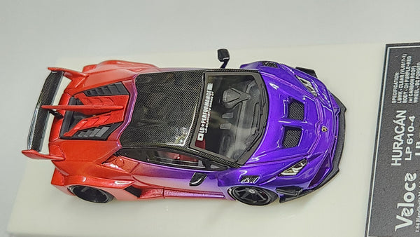 1:64 Veloce Lamborghini Huracan LP610-4 LB Performance Purple/Red. Resin