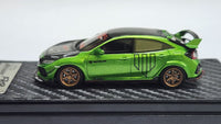1:64 YM Model Honda Civic Type R FK8 Metallic Green Resin