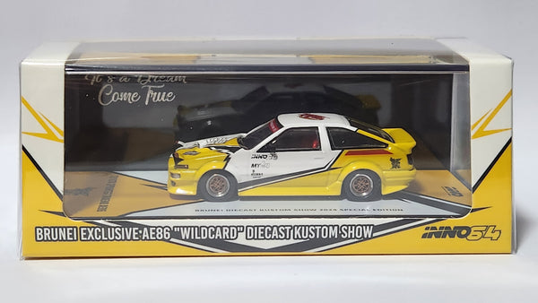 1:64 inno64 Toyota Sprinter Trueno AE86 WILDCARD Brunei Diecast Kustom Show 2024 Exclusive