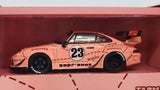 1:64 Tarmac Work Porsche 911 993 RWB Sopranos Pink Pig with container Diecast