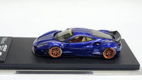 1:64 Veloce Ferrari 488 GTB LB Performance Metallic Blue. Resin.