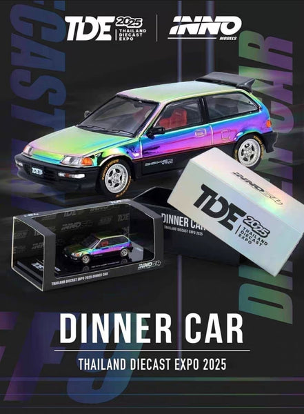 1:64 Inno64 Honda Civic EF9 Magic Chrome TDE Thailand Diecast Expo Dinner car