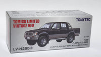 1:64 Tomica Limited Vintage Neo Tomytec  LV-N255c Toyota Hilux 4WD Pickup Double Cab SSR-X with options 1995 model. Diecast.