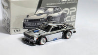 1:64 Pop Race Nissan Skyline GT-R V8 Drift (Hakusuka) Silver Chrome 330. Hong Kong Toy Car Salon 2025.