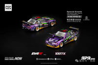 1:64 Pop Race X Xcartoys Nissan Silvia S13 PANDEM EVAR 1087X RT TEST TYPE-01 Chrome. China Foshan APA Expo 2025.