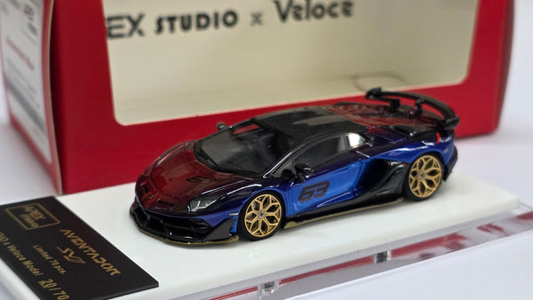 1:64 Veloce x Apex Studio Lamborghini Aventador SVJ Chrome Red/Blue