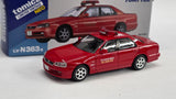1:64 Tomica Limited Vintage Tomytec LV-N363a Nissan Skyline R34 25GT 4 door Sports Sedan GT fire command vehicle, Chichibu fire department.