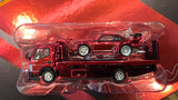 1:64 Pop Race Porsche 911 930 RWB and Truck Red Chrome Hong Kong Toy car Salon