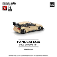 1:64 Pop Race Honda Civic EG6 Pandem Gold Chrome Philippine Dinner Car