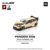 1:64 Pop Race Honda Civic EG6 Pandem Gold Chrome Philippine Dinner Car