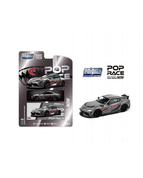 1:64 Pop Race x Engima Exclusive Toyota Supra A90 Darwin Pro 66G Grey Metallic