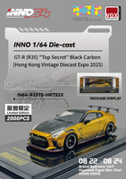 1:64 inno64 Nissan Skyline GT-R R35 Top Secret Black Carbon. Hong Kong Vintage Diecast Expo 2025 VDX. Diecast.