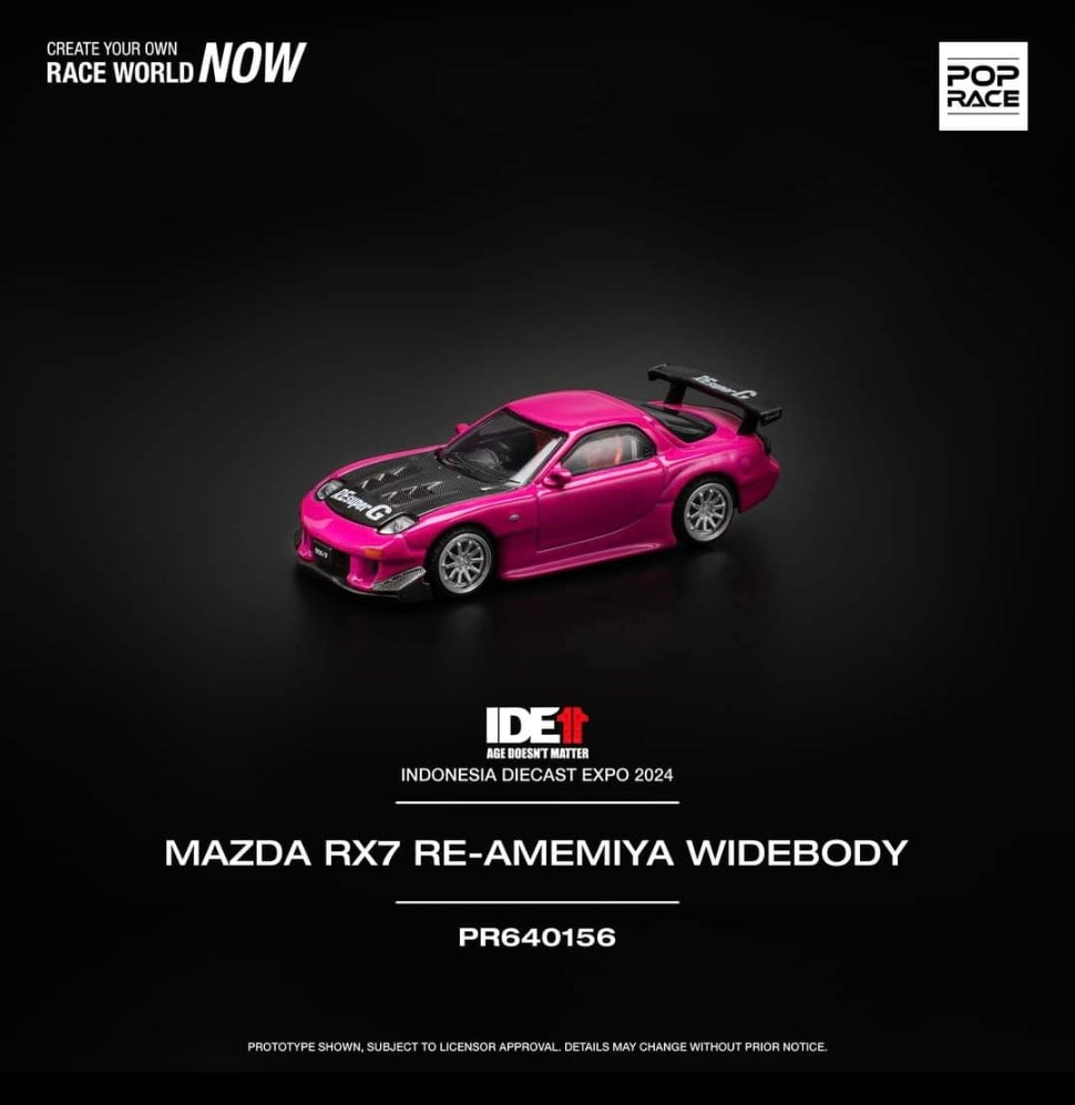 1:64 Pop Race Mazda RX7 FD3S Widebody Pink Indonesia Diecast Expo IDE ...