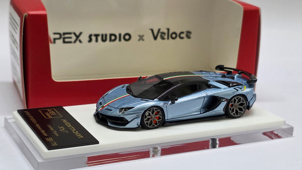 1:64 Veloce x Apex Studio Lamborghini Aventador SVJ Ice Blue.