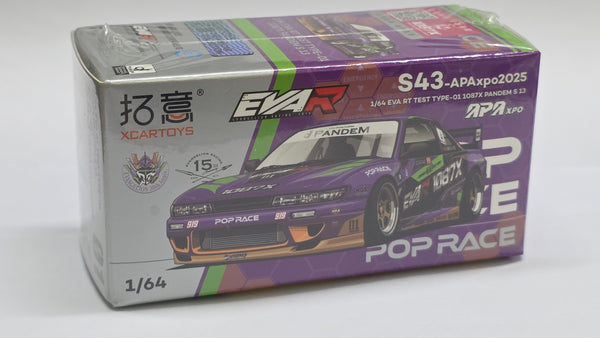 1:64 Pop Race X Xcartoys Nissan Silvia S13 PANDEM EVAR 1087X RT TEST TYPE-01 Chrome. China Foshan APA Expo 2025.