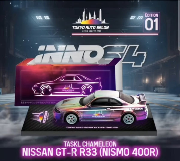 Taskl Inno64 1:64 inno64 Nissan Skyline GT-R R33 Nismo 400R Taskl Chameleon Tokyo A ...