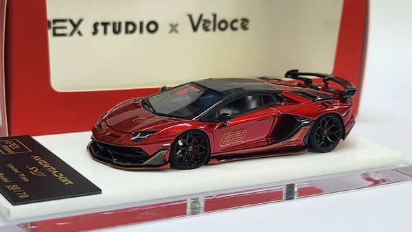 1:64 Veloce x Apex Studio Lamborghini Aventador SVJ Rosso Fuoco Red. Resin