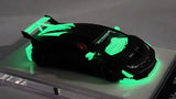 1:64 Veloce Lamborghini Huracan LP610-4 LB Performance Matt Black Glow in the dark. Resin