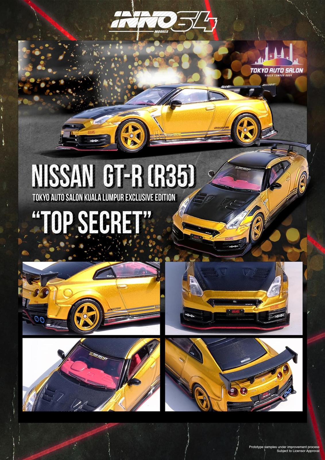 1:64 inno64 Nissan Skyline GT-R R35 Top Secret Tokyo Auto