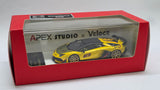 1:64 Veloce x Apex Studio Lamborghini Aventador SVJ   Gloss Yellow with gold carbon