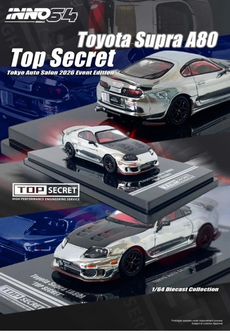 1:64 inno64 Toyota Supra A80 Top Secret Tokyo Auto Salon 2026 1:64 inno64 Toyota Supra A80 Top Secret Tokyo Auto Salon 2026