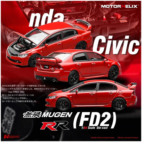 1:64 Motorhelix Honda Civic Mugen RR Type R FD2 Diecast