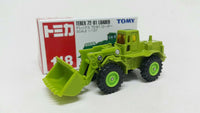 Tomica 118 TEREX 72-81 Loader Green. Scale is 1:137. - hiltawaytoyhk