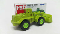 Tomica 118 TEREX 72-81 Loader Green. Scale is 1:137. - hiltawaytoyhk