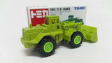 Tomica 118 TEREX 72-81 Loader Green. Scale is 1:137. - hiltawaytoyhk