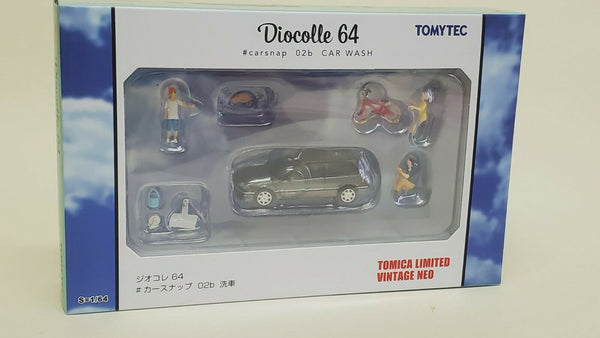 Tomica Limited Tomytec Diocolle 64 02b Car Wash Set Honda Civic EF9 set. - hiltawaytoyhk